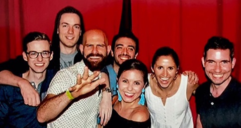 people smiling at a party